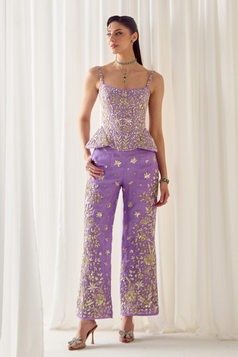 Sanya Gulati - Lavender Corset and Pants Set from Jawaani Janeman