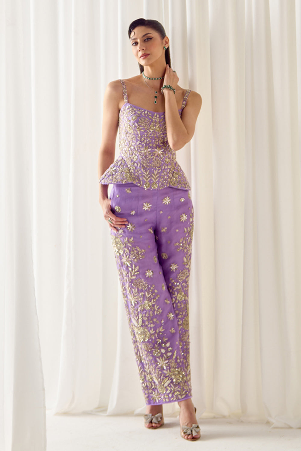 Sanya Gulati - Lavender Corset and Pants Set from Jawaani Janeman