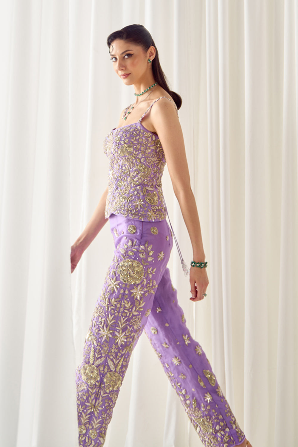Sanya Gulati - Lavender Corset and Pants Set from Jawaani Janeman