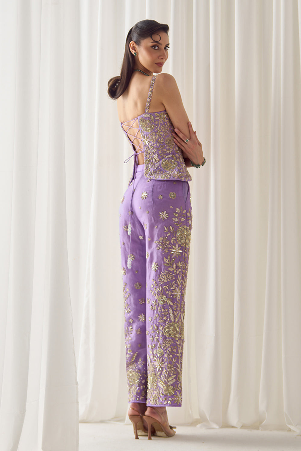 Sanya Gulati - Lavender Corset and Pants Set from Jawaani Janeman