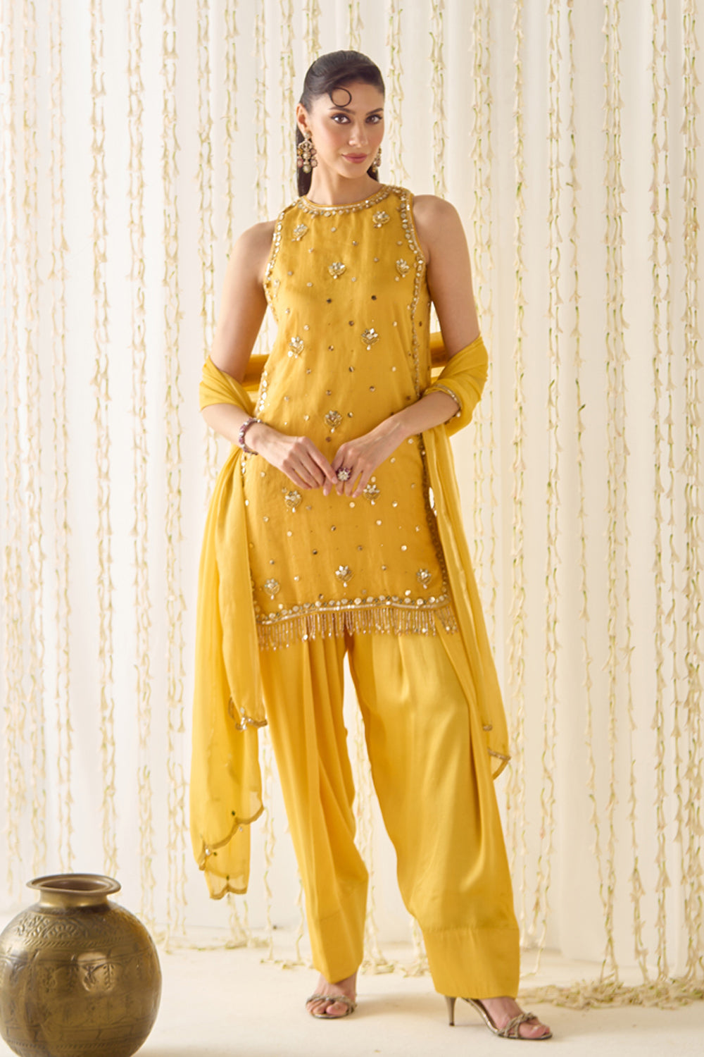 Sanya Gulati - Mustard Kurta With Farsi Salwar Set from Jawaani Janeman