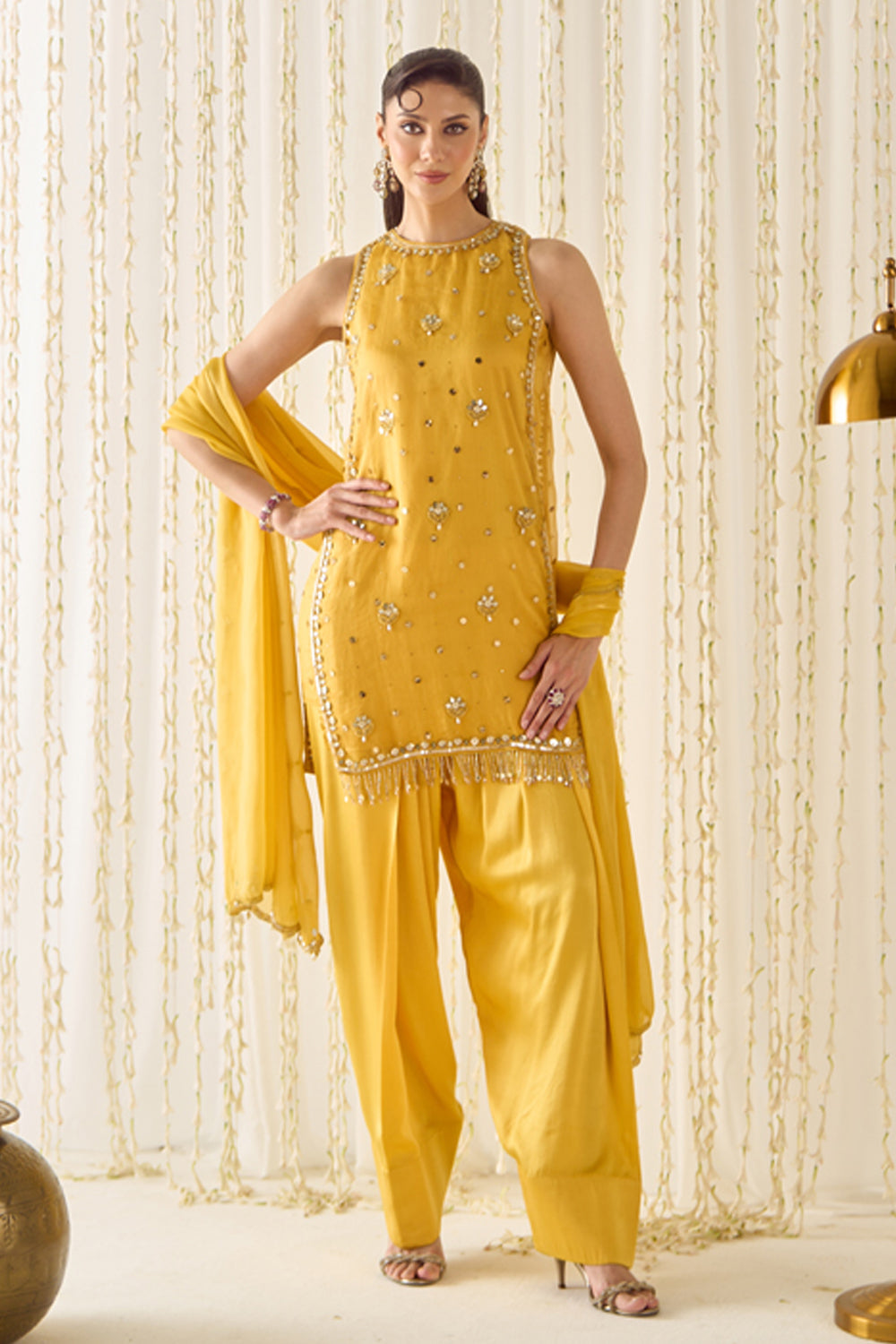 Sanya Gulati - Mustard Kurta With Farsi Salwar Set from Jawaani Janeman