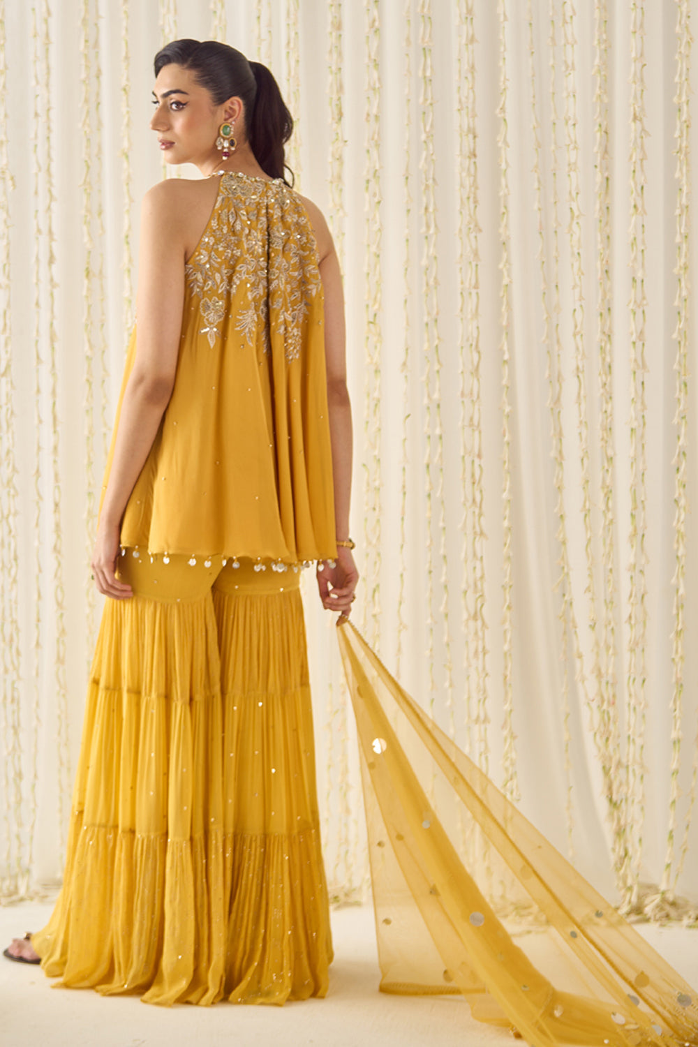 Sanya Gulati - Mustard A-Line Kurta Sharara Set from Jawaani Janeman