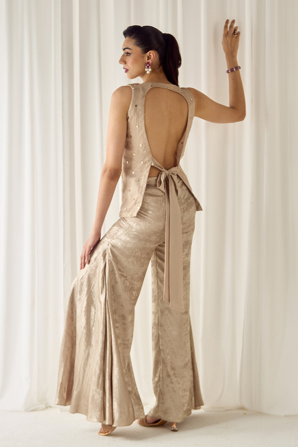 Sanya Gulati - Biege Mukaish-Work Co-ord Set from Jawaani Janeman
