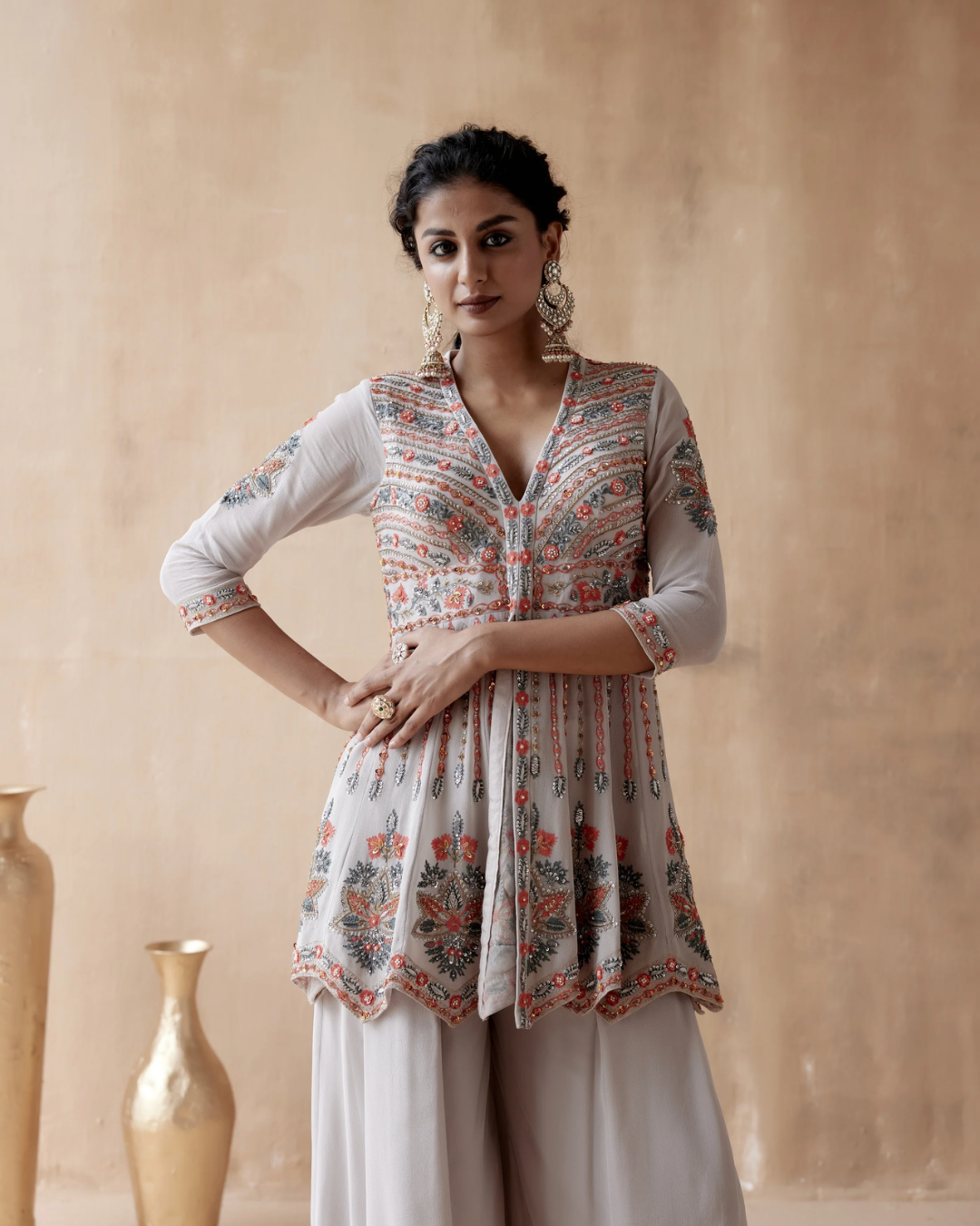 Aman Takyar - Grey Sharara Set From Albeli