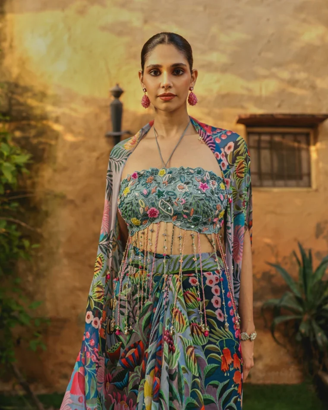 Label Moni K - Fleur Drape Set From Naqsh