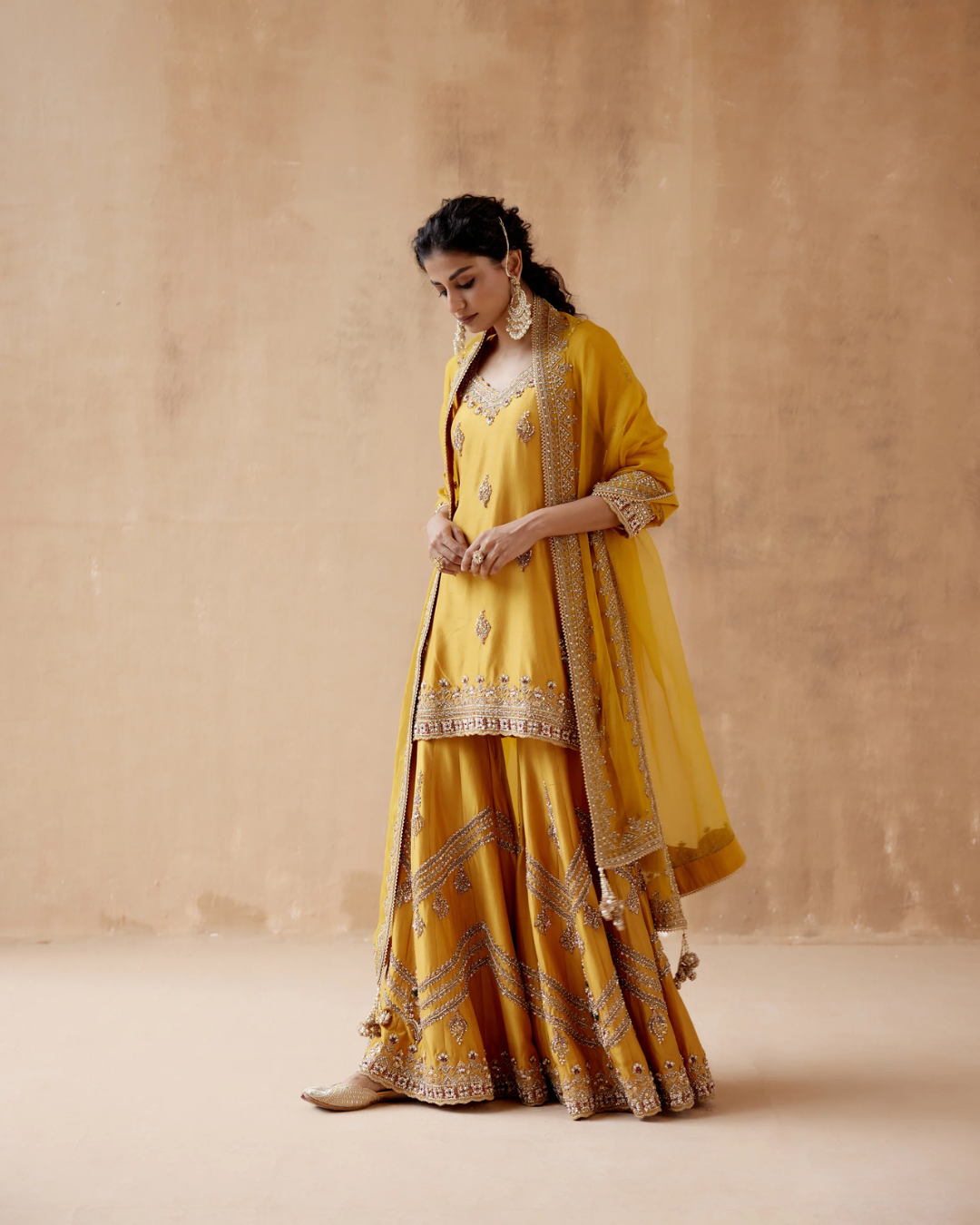 Aman Takyar - Mustard Sharara Set From Albeli