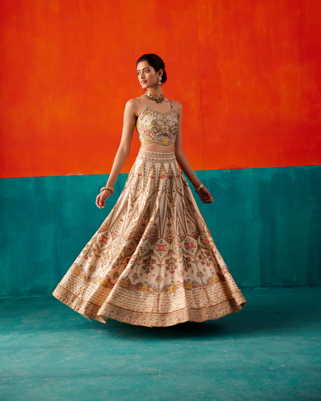 Aman Takyar - Ivory Lehenga Set From Kasmira
