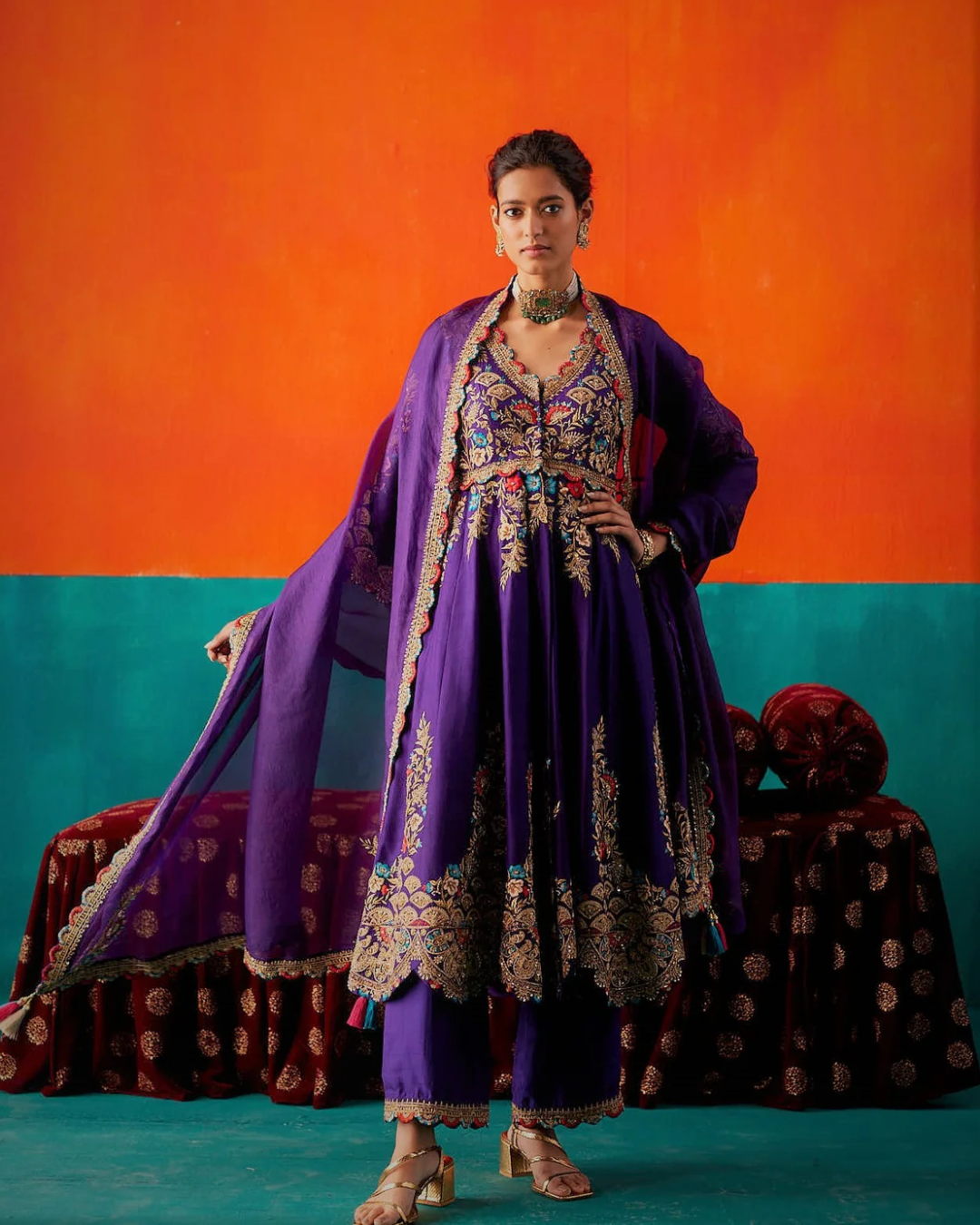 Aman Takyar - Luxury Purple Anarkali Set From Kasmira