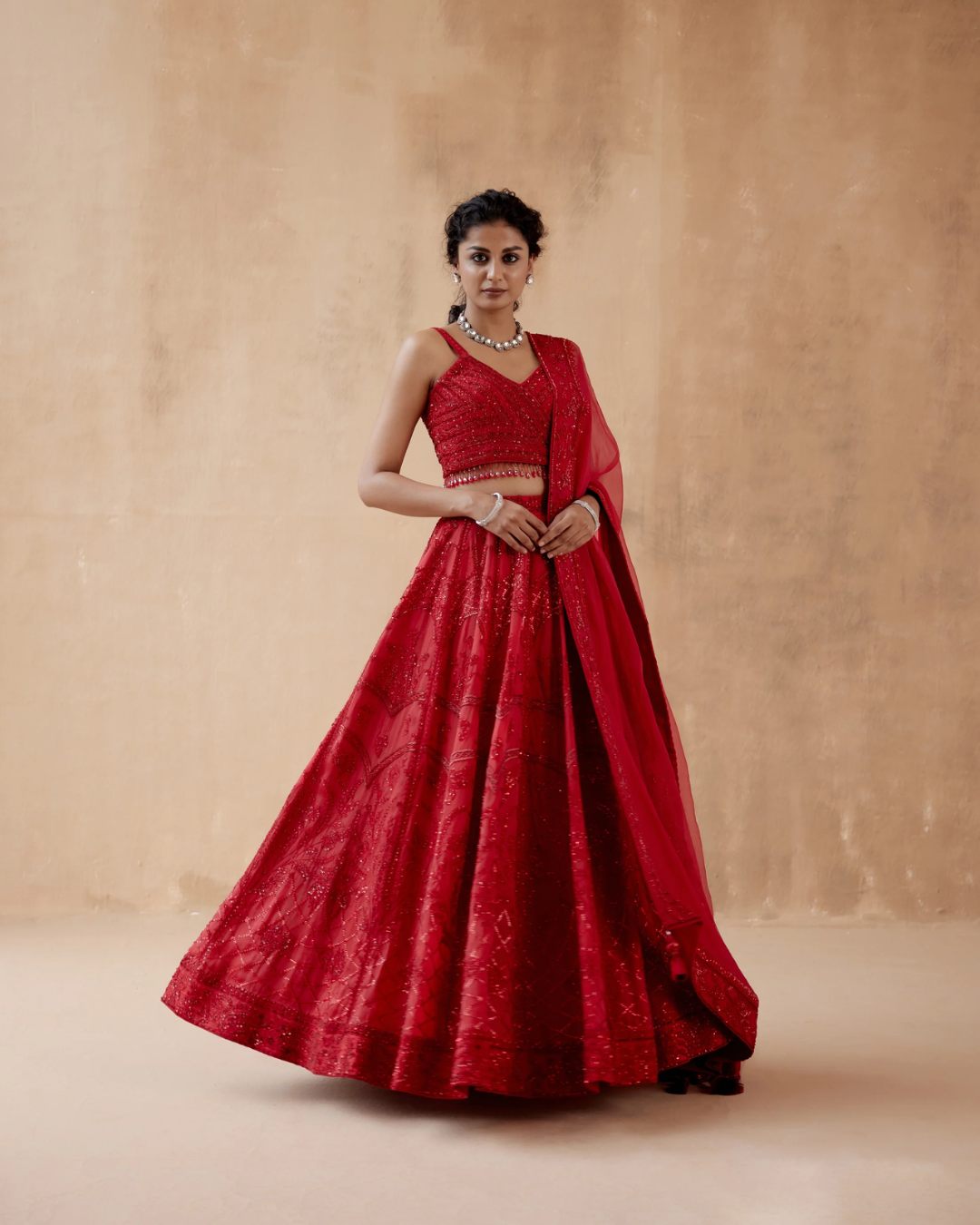 Aman Takyar - Red Lehenga Set From Albeli