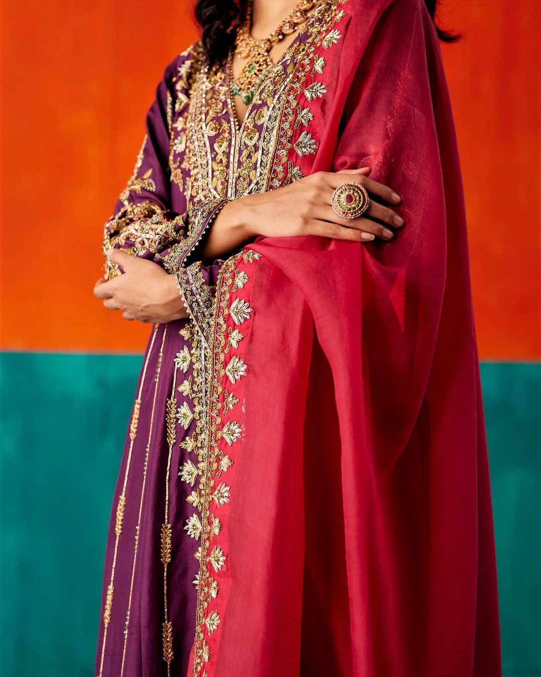 Aman Takyar - Strong Purple Kurta Set From Kasmira