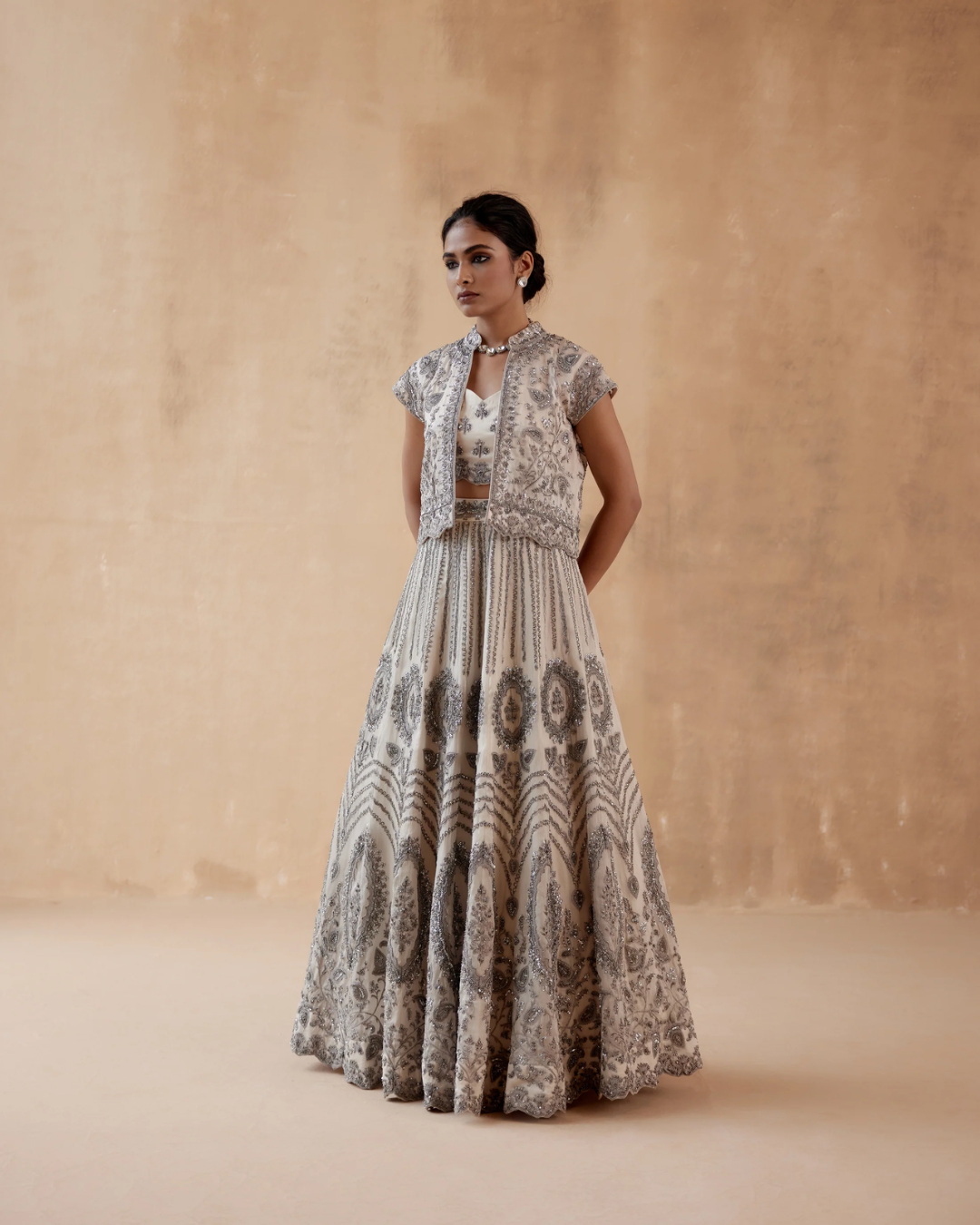Aman Takyar - Grey Lehenga Set From Albeli