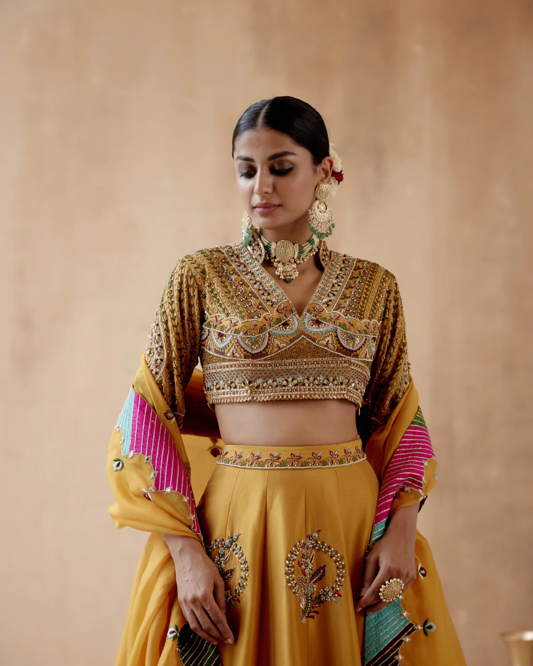 Aman Takyar - Mustard Lehenga Set From Albeli