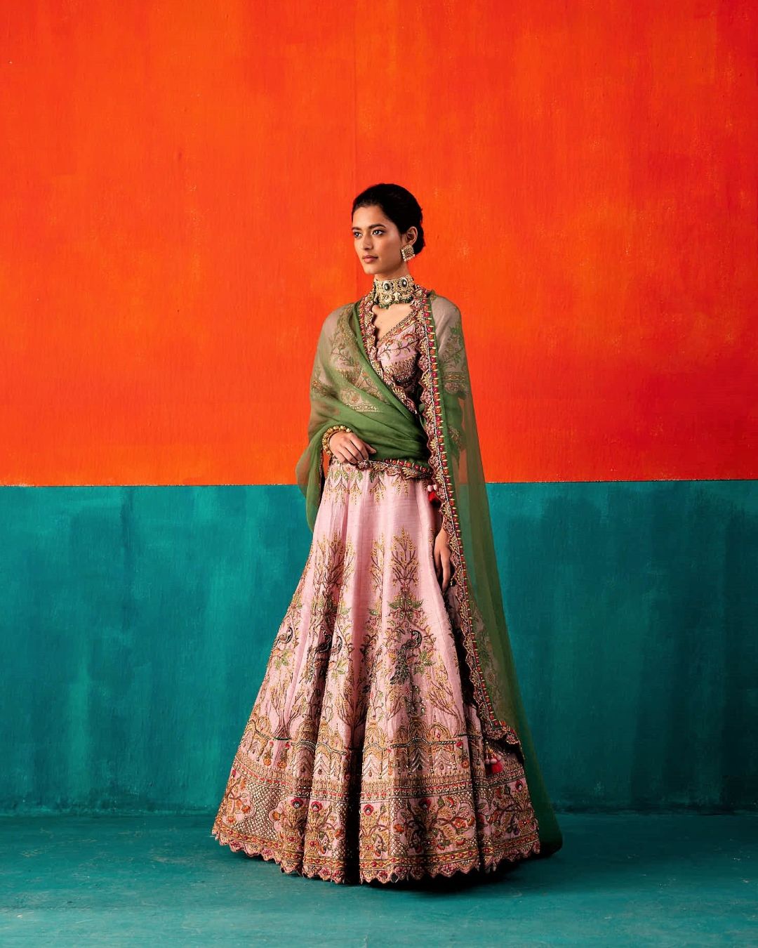 Aman Takyar - Light Rose Lehenga Set From Kasmira