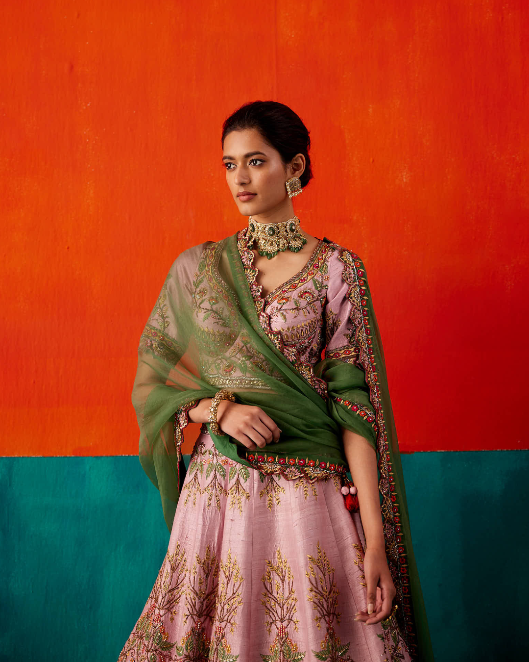 Aman Takyar - Light Rose Lehenga Set From Kasmira