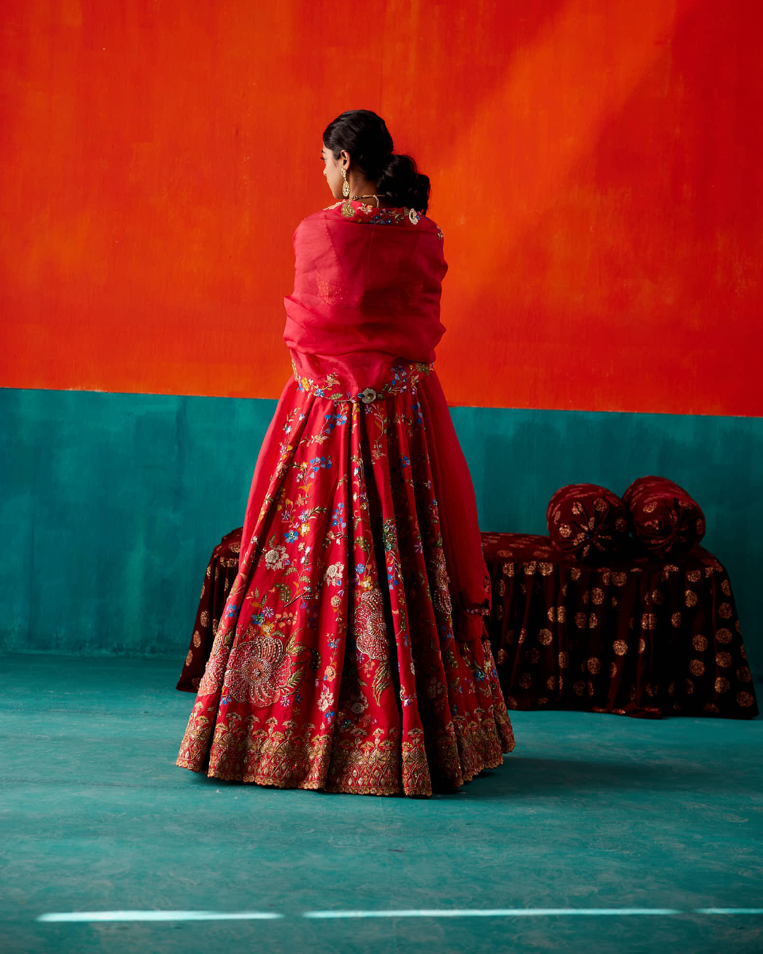 Aman Takyar - Amaranth Red Lehenga Set From Kasmira