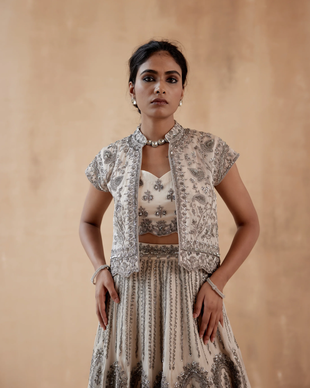 Aman Takyar - Grey Lehenga Set From Albeli