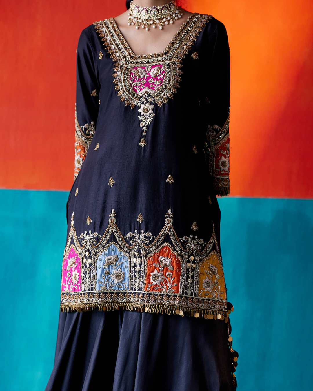Aman Takyar - Black Sharara Set From Kasmira
