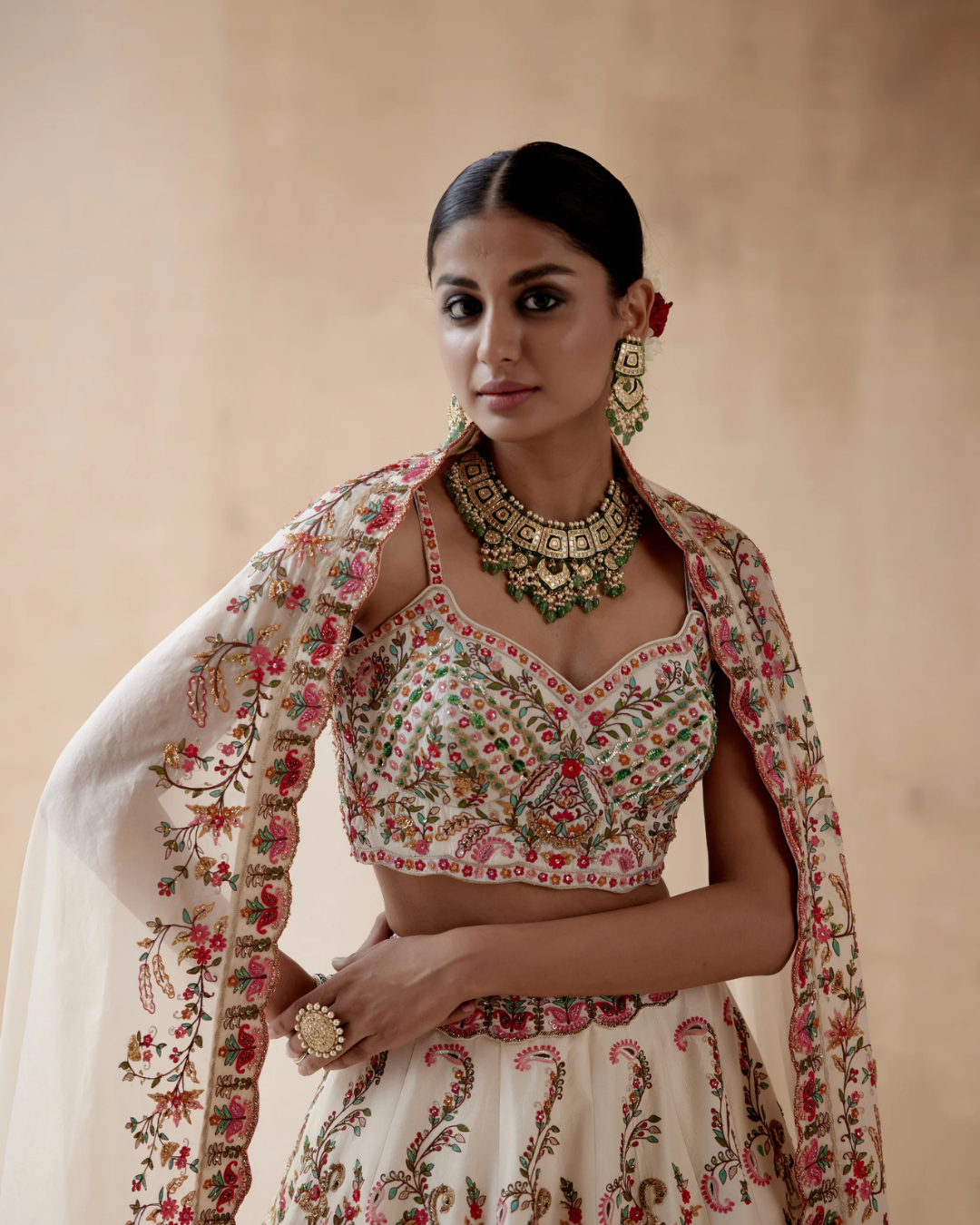 Aman Takyar - Ivory Lehenga Set From Albeli