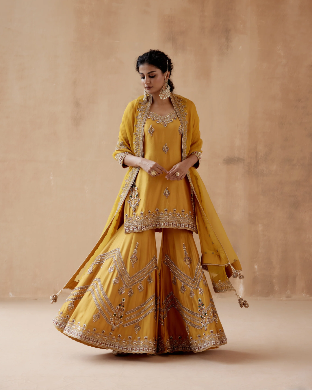 Aman Takyar - Mustard Sharara Set From Albeli