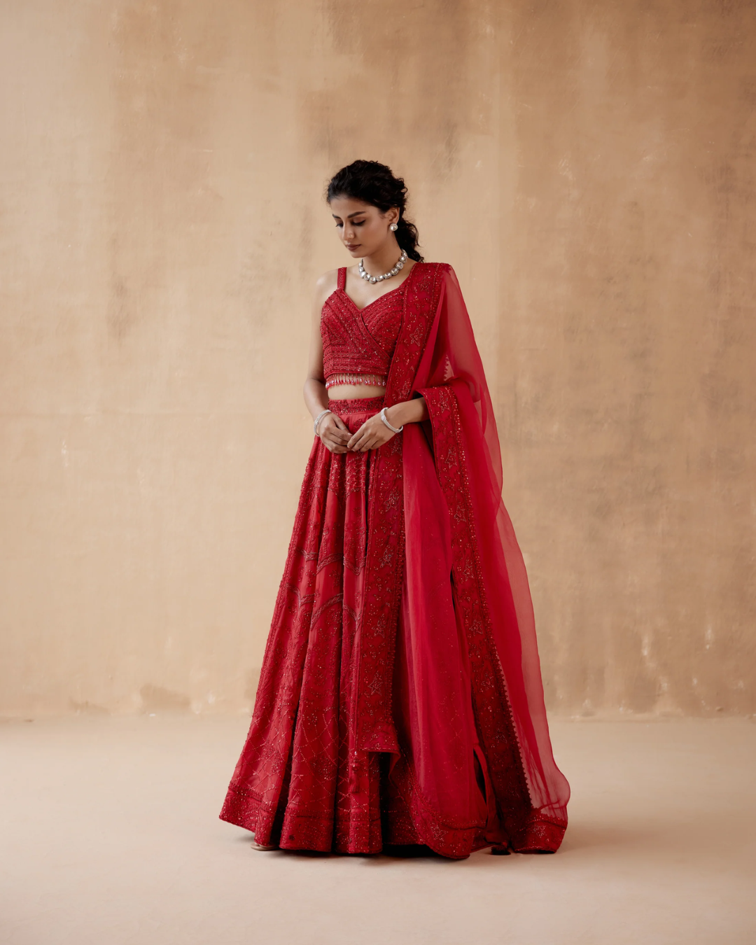 Aman Takyar - Red Lehenga Set From Albeli