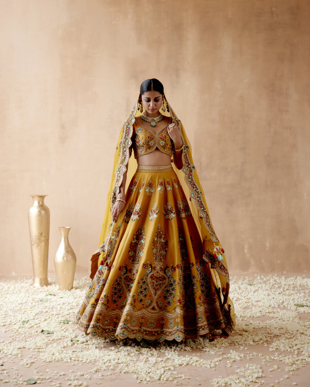 Aman Takyar - Mustard Lehenga Set From Albeli