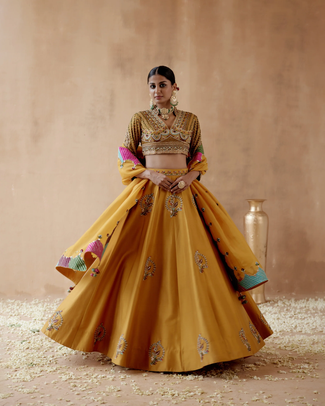 Aman Takyar - Mustard Lehenga Set From Albeli