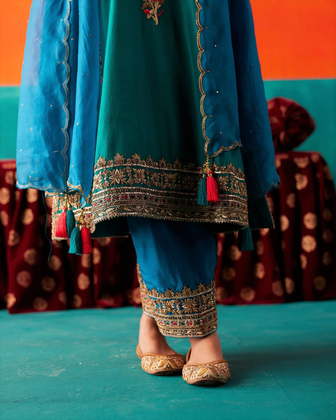 Aman Takyar - Castleton Green Kurta From Kasmira