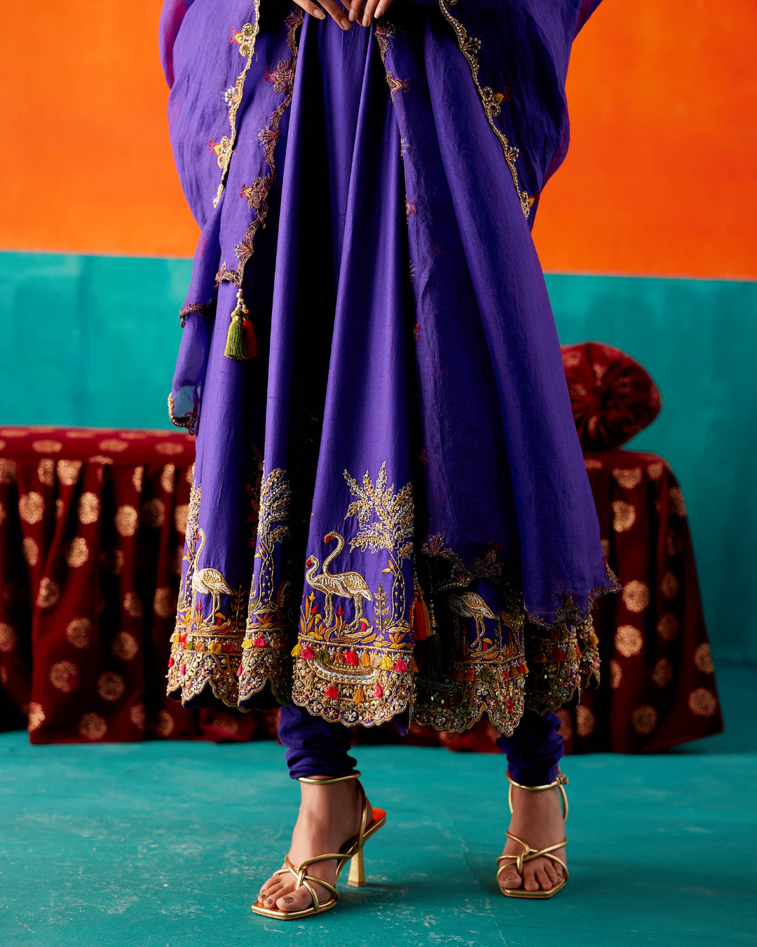 Aman Takyar - Indigo Anarkali Set From Kasmira