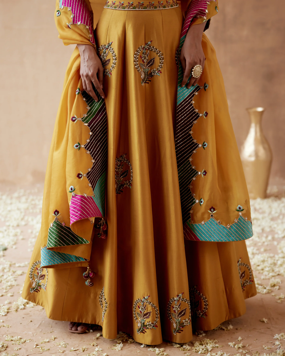 Aman Takyar - Mustard Lehenga Set From Albeli