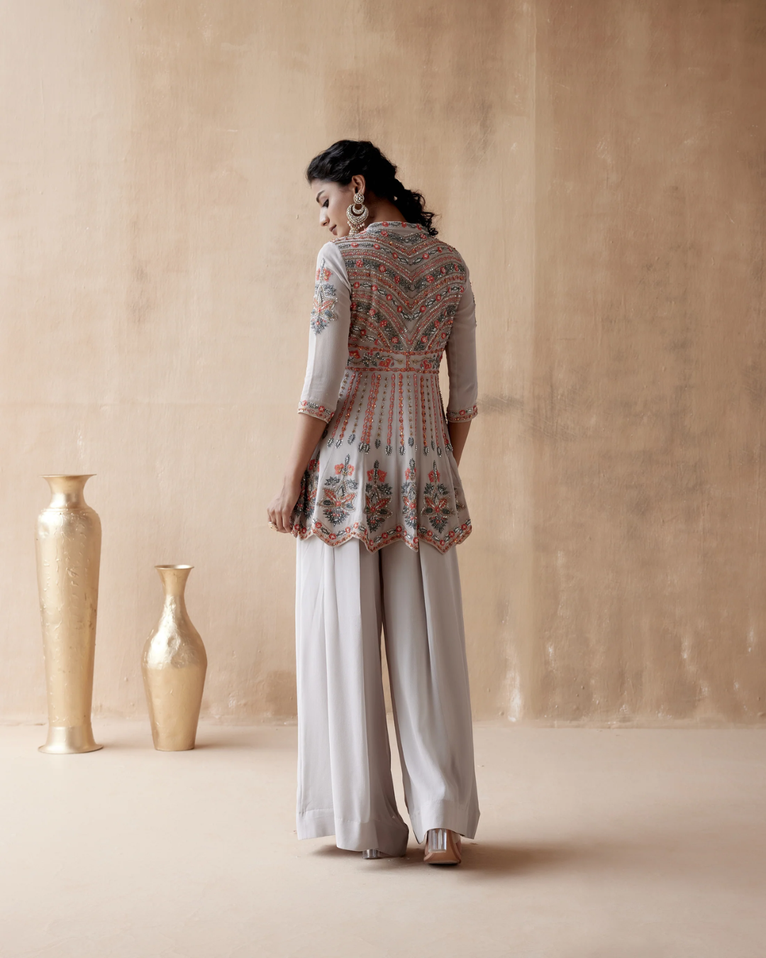 Aman Takyar - Grey Sharara Set From Albeli