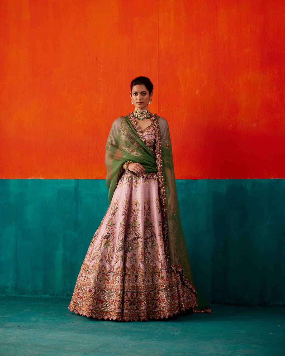 Aman Takyar - Light Rose Lehenga Set From Kasmira