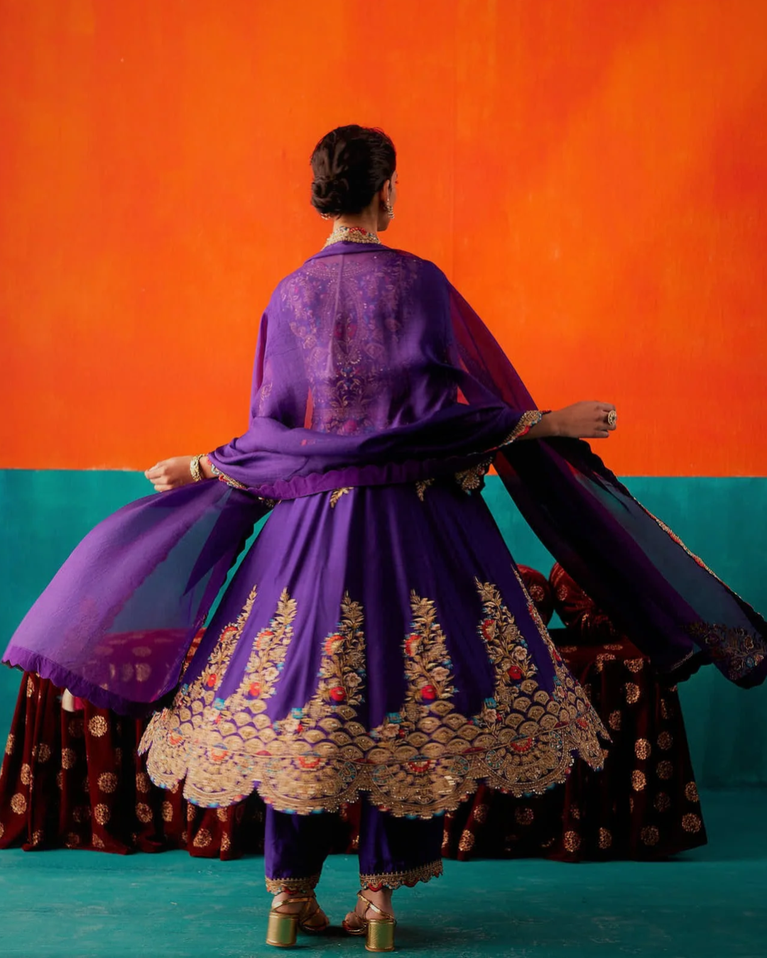 Aman Takyar - Luxury Purple Anarkali Set From Kasmira