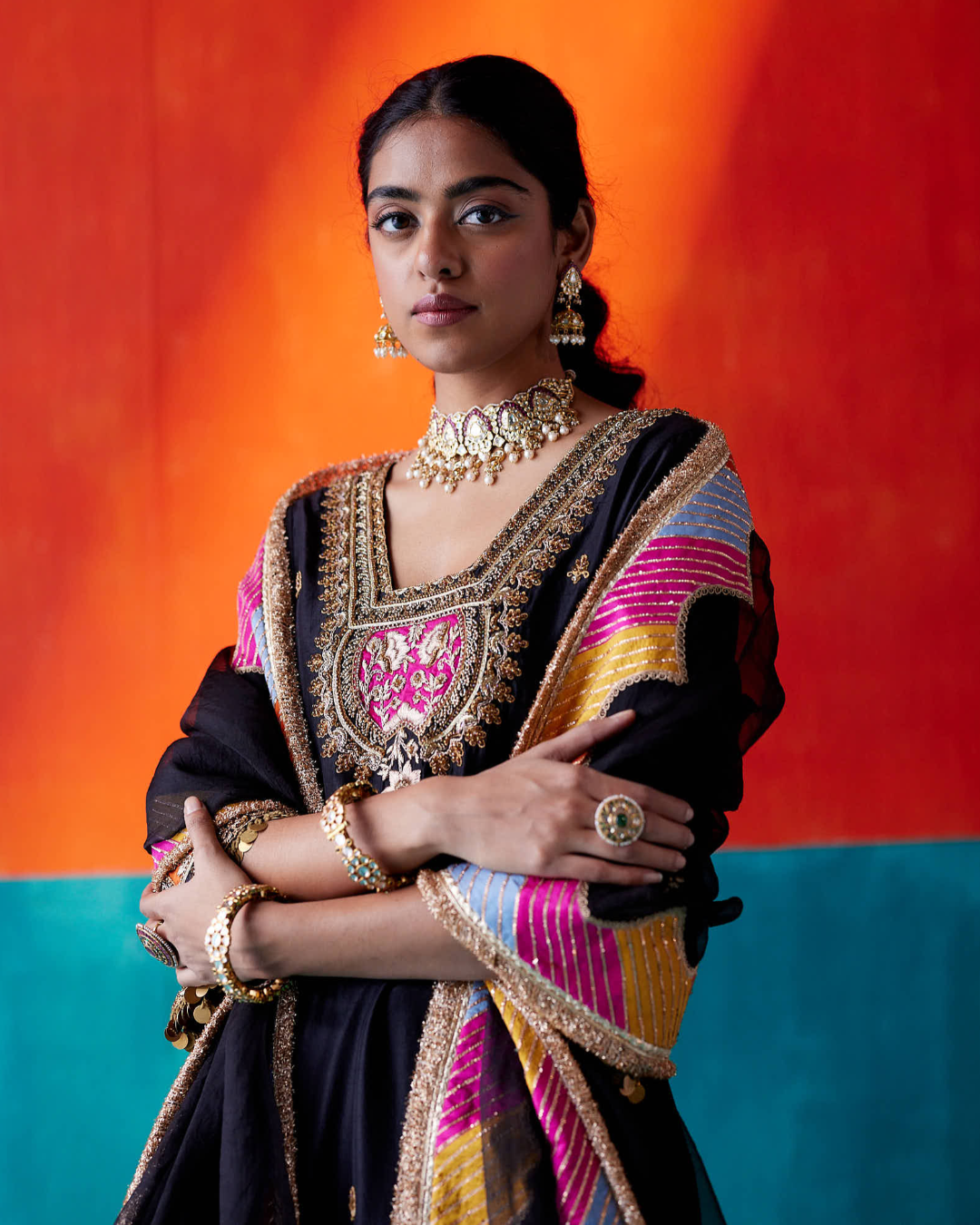 Aman Takyar - Black Sharara Set From Kasmira