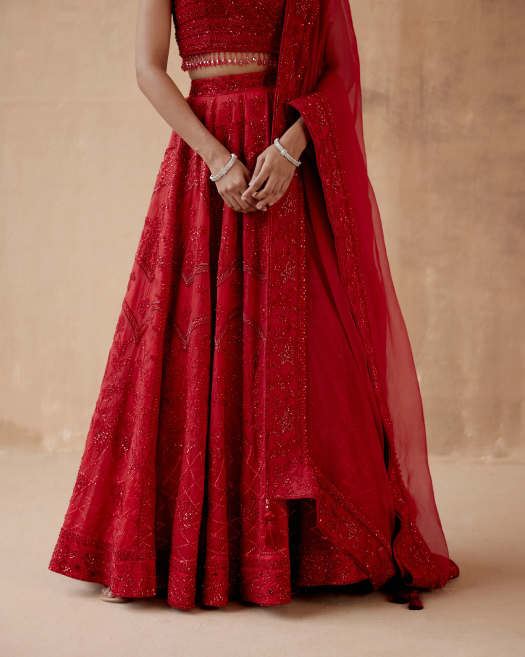 Aman Takyar - Red Lehenga Set From Albeli