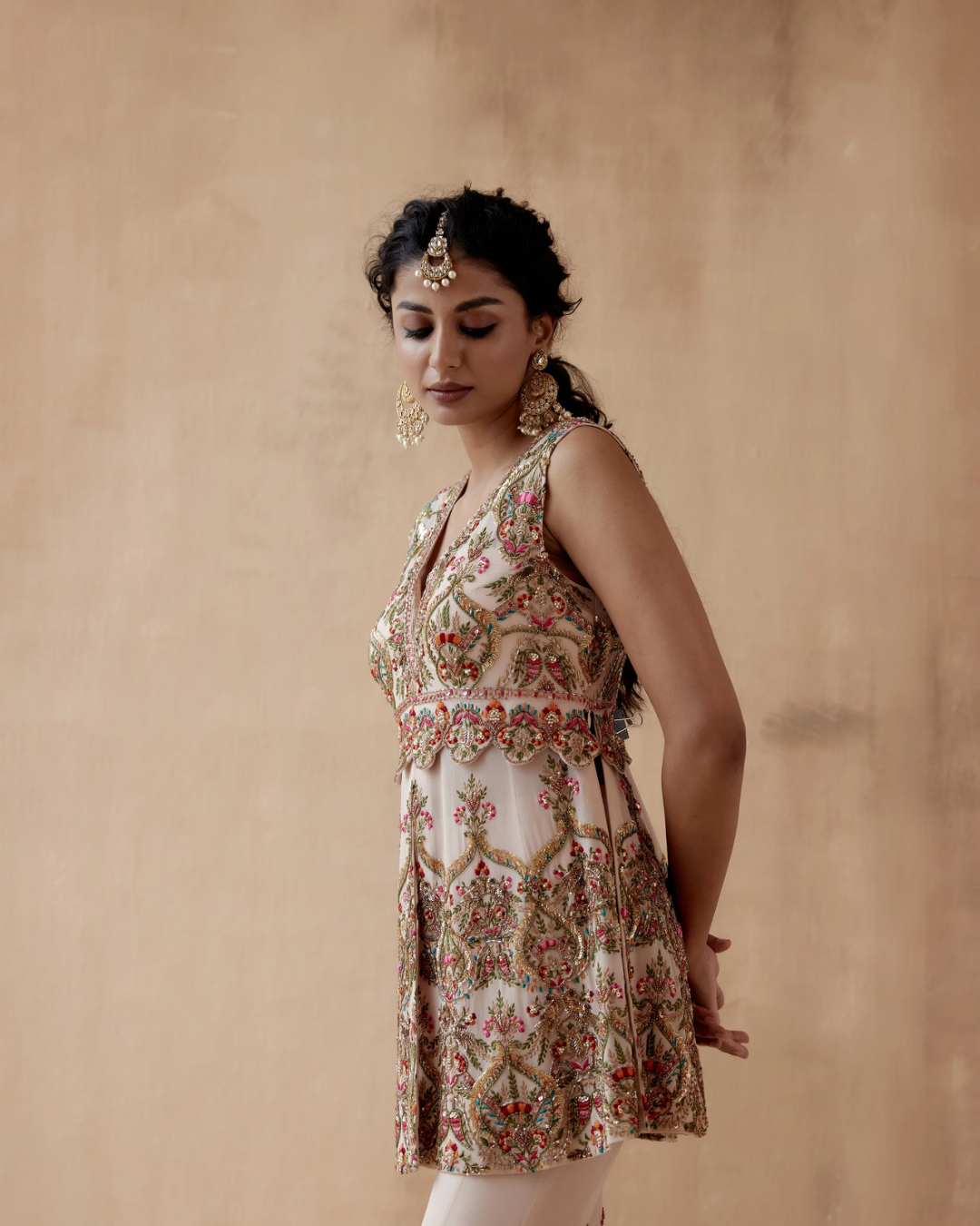 Aman Takyar - Light Beige Sharara Set From Albeli