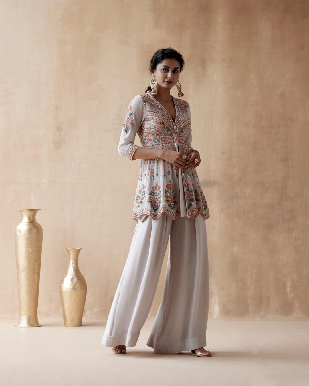Aman Takyar - Grey Sharara Set From Albeli