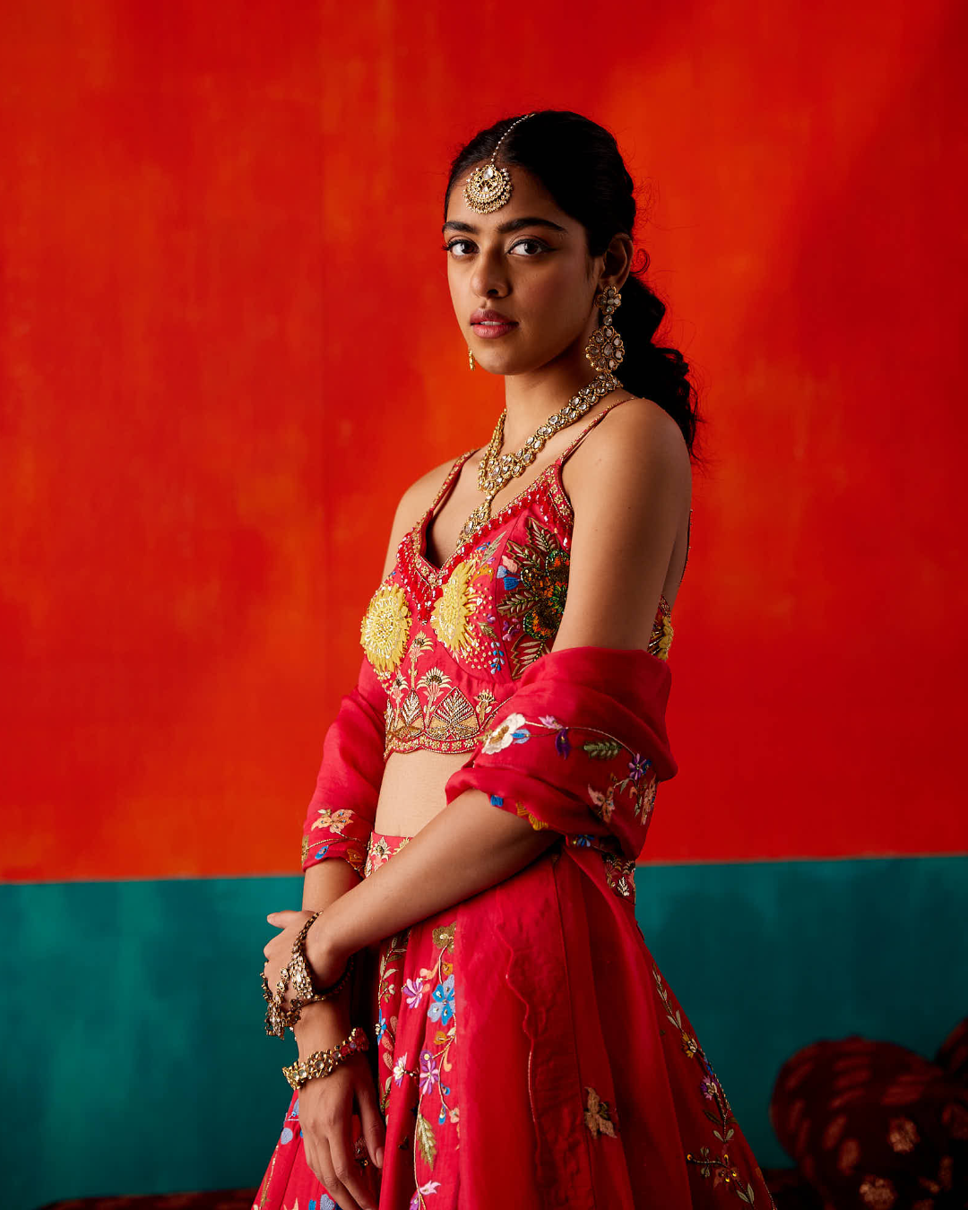 Aman Takyar - Amaranth Red Lehenga Set From Kasmira
