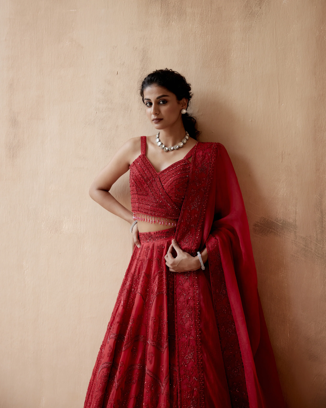 Aman Takyar - Red Lehenga Set From Albeli