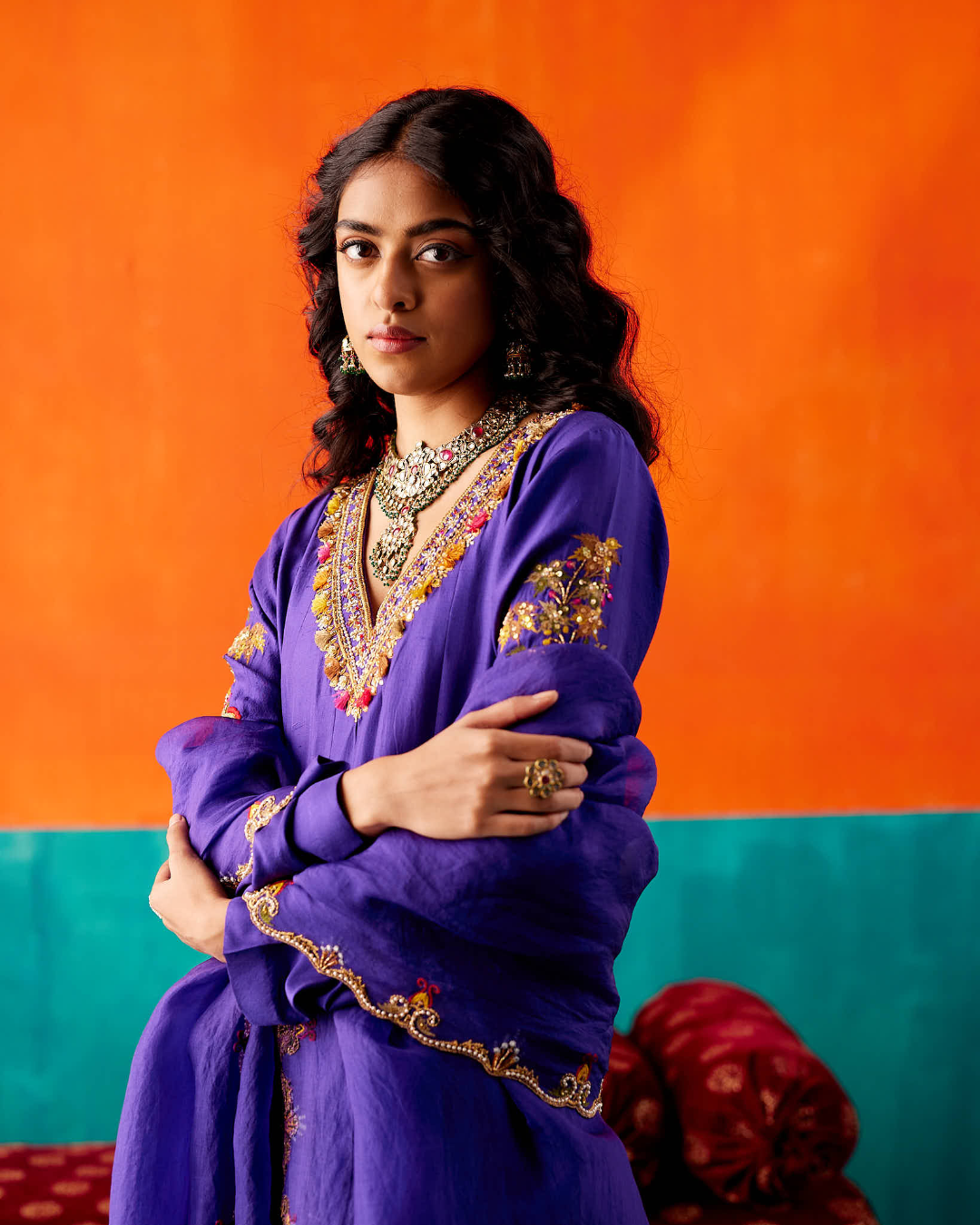 Aman Takyar - Indigo Anarkali Set From Kasmira
