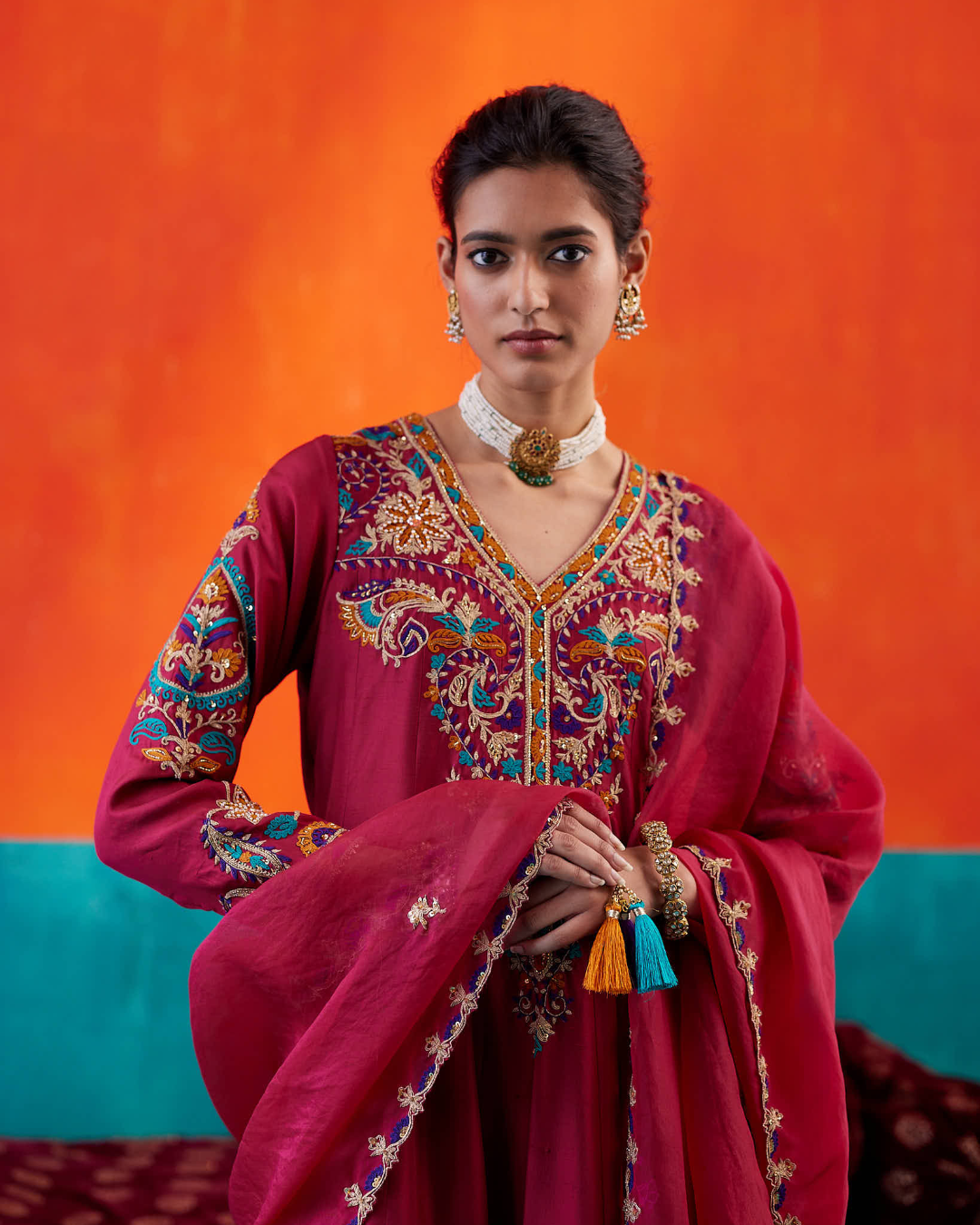 Aman Takyar - Maroon Kurta Set From Kasmira