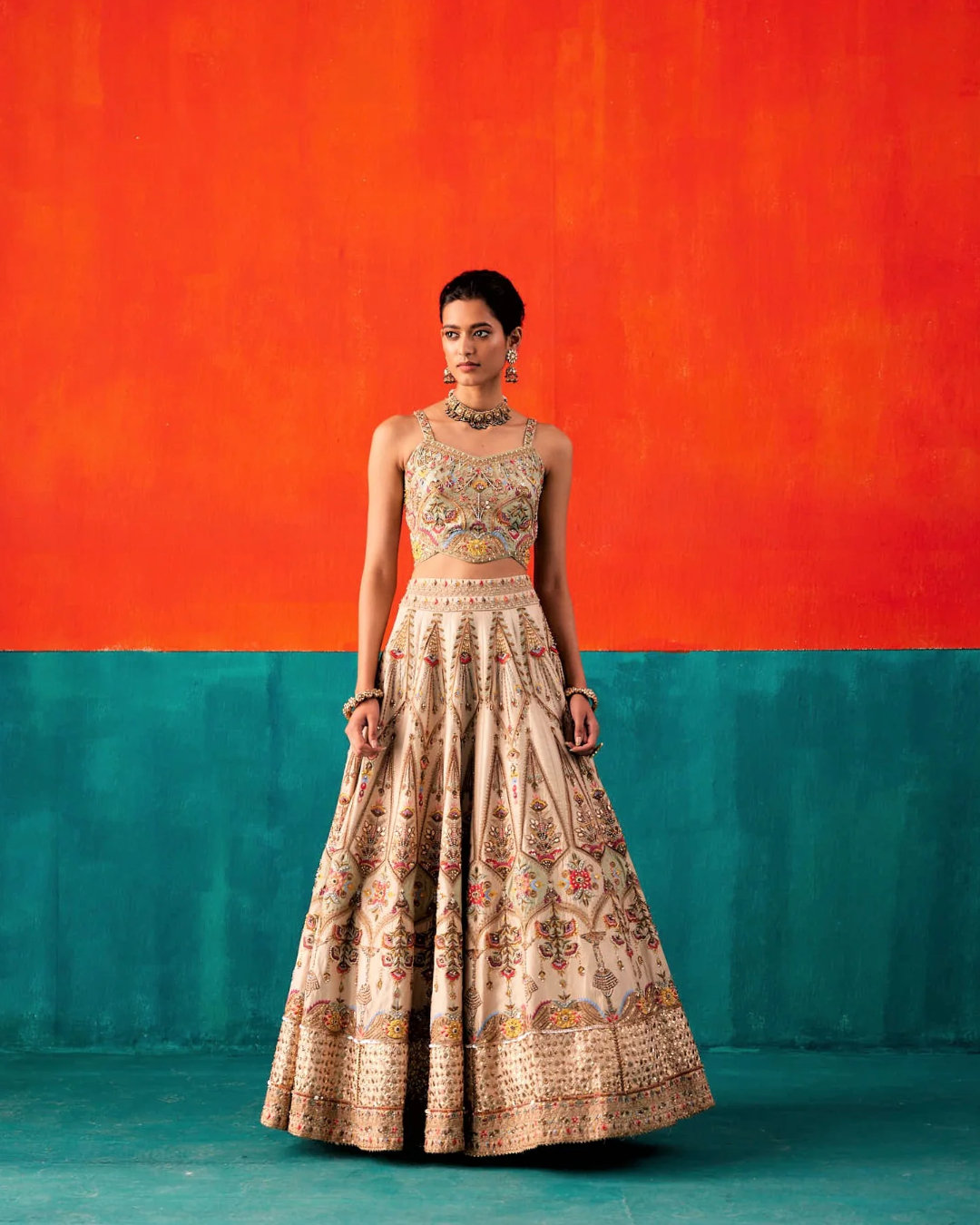 Aman Takyar - Ivory Lehenga Set From Kasmira