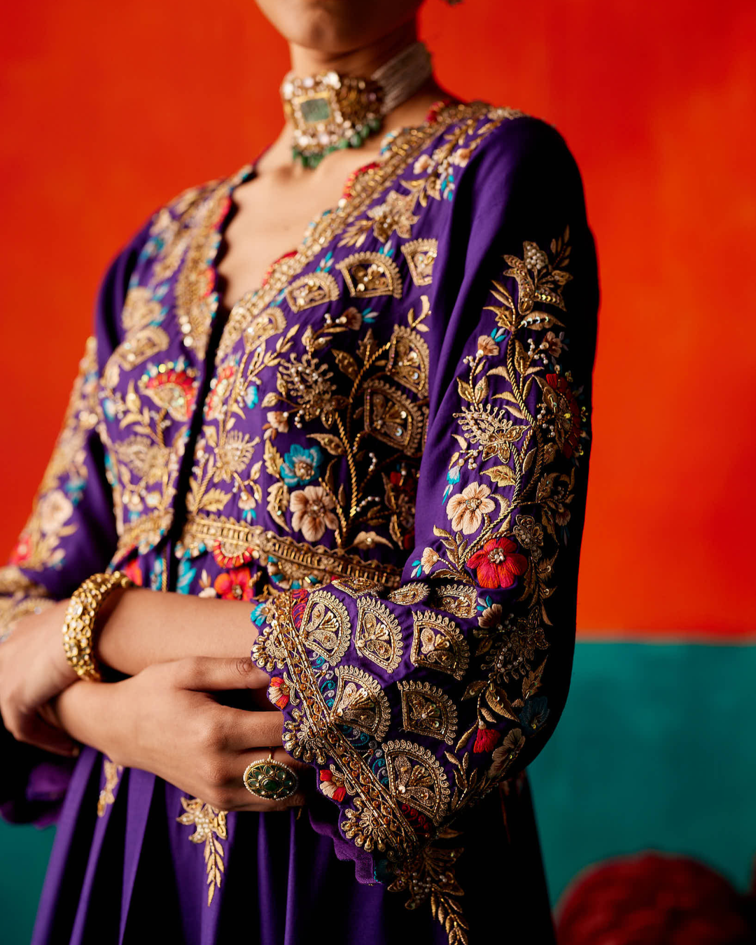 Aman Takyar - Luxury Purple Anarkali Set From Kasmira