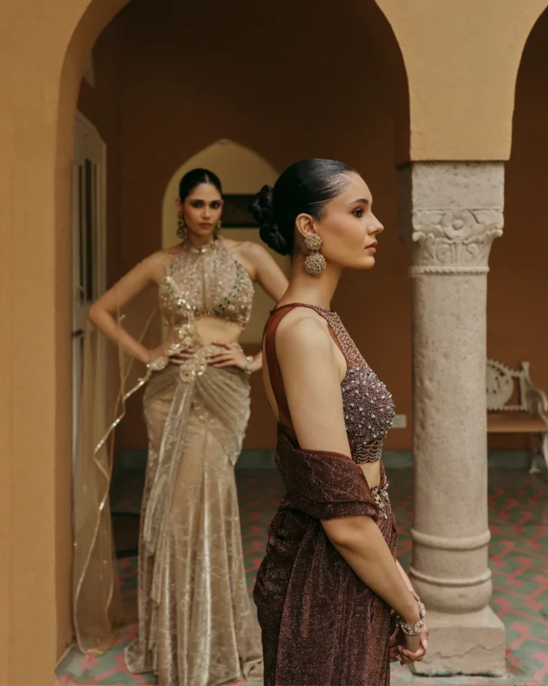 Label Moni K - Brownie Saree From Naqsh