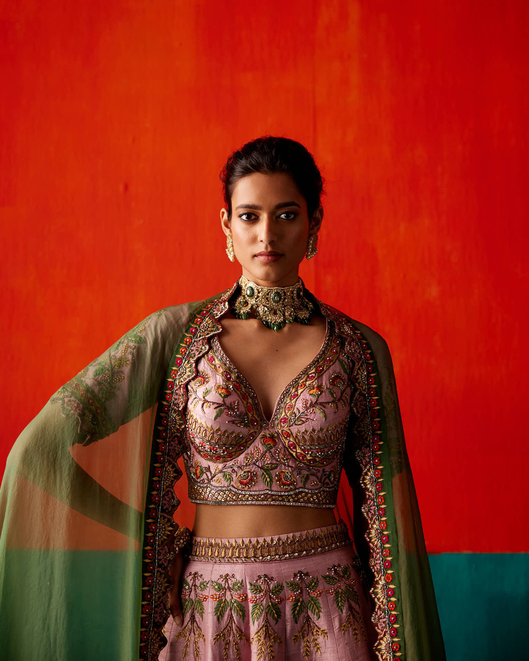 Aman Takyar - Light Rose Lehenga Set From Kasmira