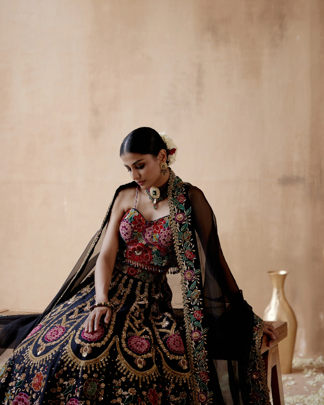 Aman Takyar - Black Lehenga Set From Albeli