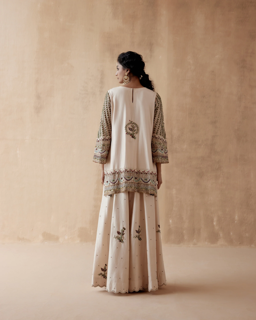 Aman Takyar - Ivory Tunic & Sharara Set From Albeli