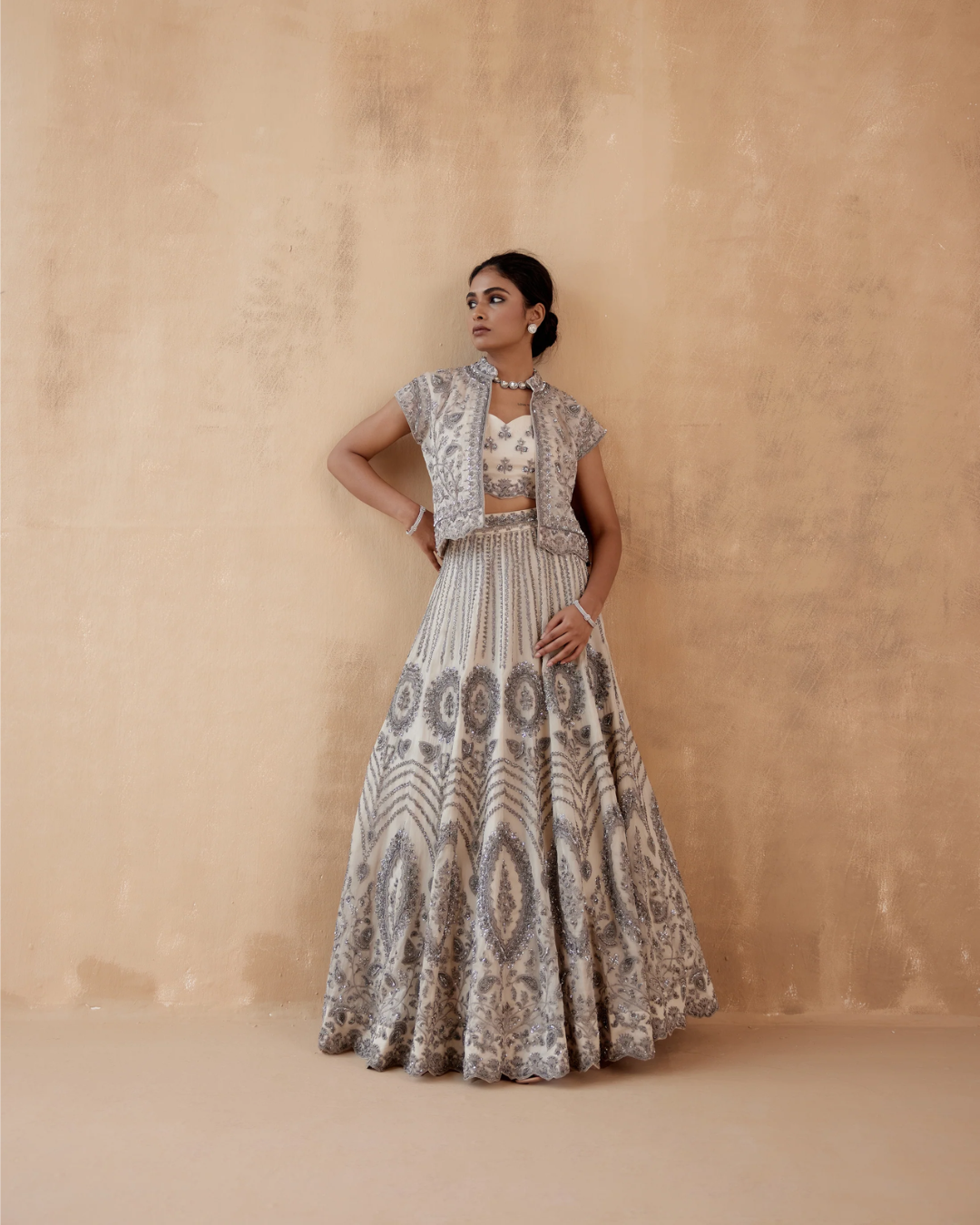 Aman Takyar - Grey Lehenga Set From Albeli