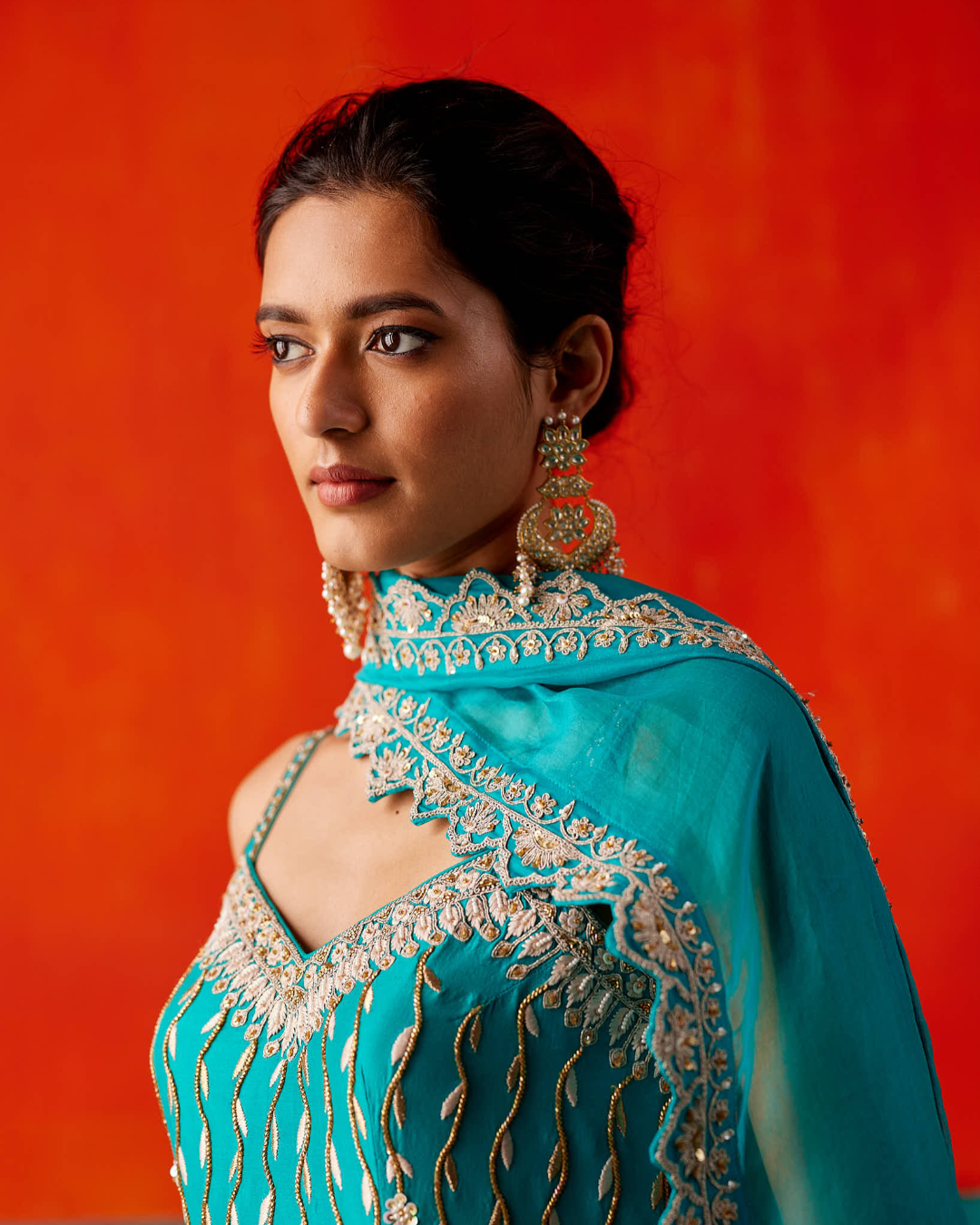 Aman Takyar - Turquoise Sharara Set From Kasmira