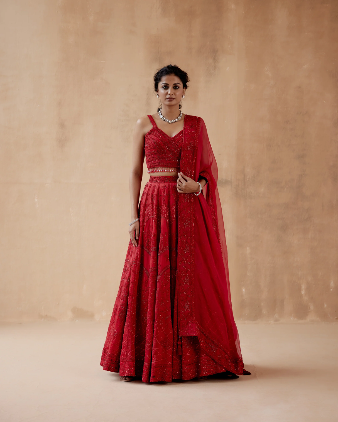 Aman Takyar - Red Lehenga Set From Albeli